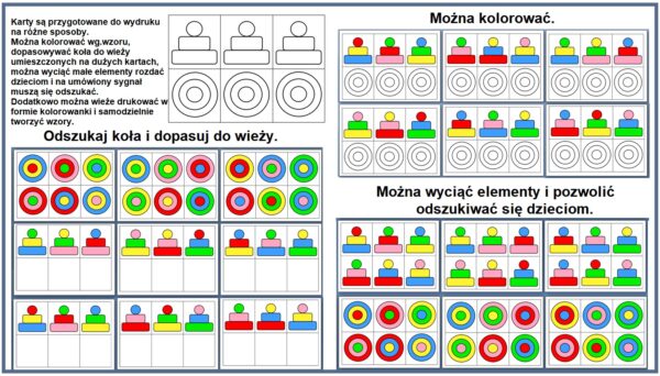 Kolorowe wieże - pomoc dydaktyczna plik PDF