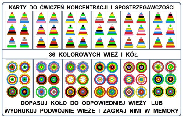 Kolorowe wieże starszaka - pomoc dydaktyczna plik PDF