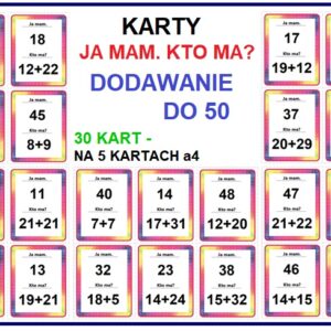 Dodawanie do 50 - pomoc dydaktyczna plik PDF