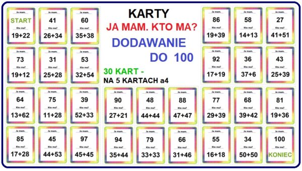 Dodawanie do 100 - pomoc dydaktyczna plik PDF