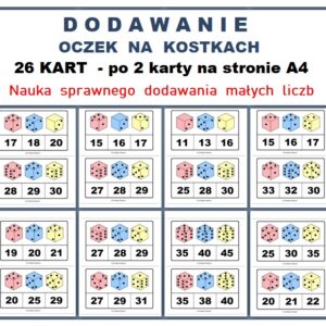 Dodawanie oczek na kostkach - pomoc dydaktyczna plik PDF