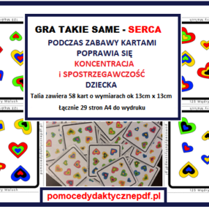 Gra takie same serca - pomoc dydaktyczna PDF