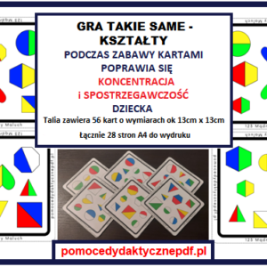 Gra takie same kształty - pomoc dydaktyczna PDF