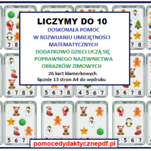 Karty klamerkowe liczenie do 10 - pomocedydaktycznepdf.pl