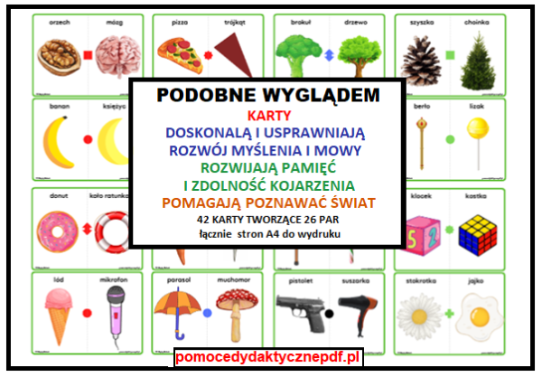 karty, mowa i myślenie, skojarzenia, dopasowanki