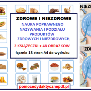 Nauka poprawnego nazywania i podziału produktów zdrowych i niezdrowych