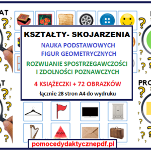 Pomoc dydaktyczna, ćwiczenia spostrzegawczości, edukacja matematyczna, poznawanie figur - pdf