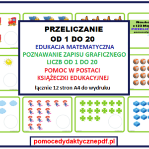 Pomoc dydaktyczna, ćwiczenia przeliczania, edukacja matematyczna, zapis graficzny liczb - pdf