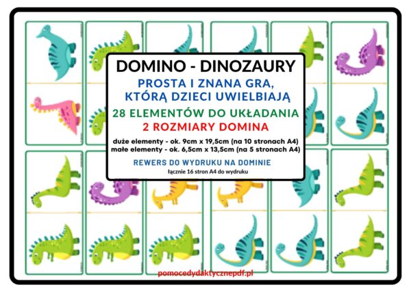 DOMINO, spostrzegawczość, dinozaury - pdf