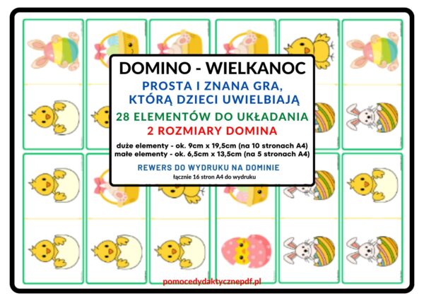 DOMINO, spostrzegawczość, wielkanoc - pdf