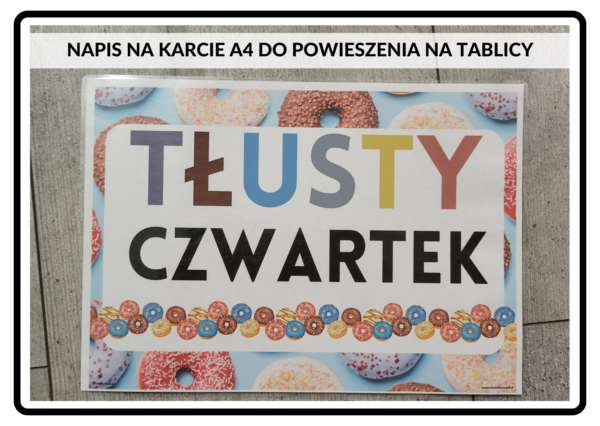 materiały na tłusty czwartek, układanki, gry, puzzle, kolorowanka - pdf