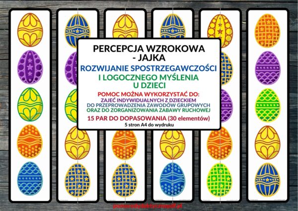 percepcja wzrokowa, jajka, Wielkanoc -pdf