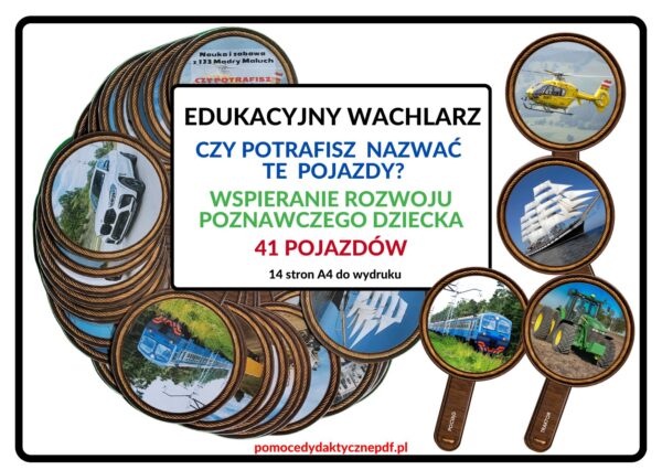 edukacyjny wachlarz, wspieranie rozwoju poznawczego dziecka, pojazdy - pdf