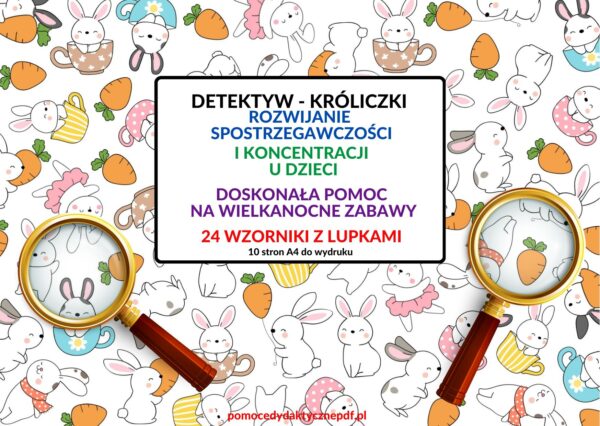 spostrzegawczość, percepcja wzrokowa, pisanki, zabawa w detektywa - pdf