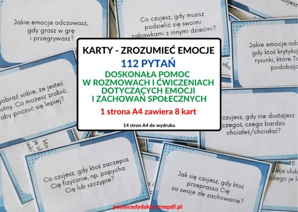 karty zrozumieć emocje, umiejętności społecznych - pdf