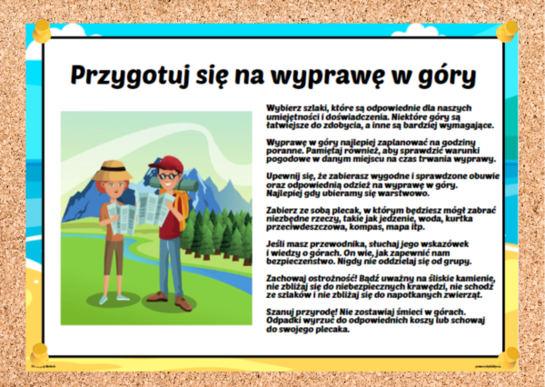 plakaty, plansze edukacyjne, bezpieczeństwo, wakacje -pdf