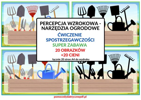 NARZĘDZIA, CIENIE, KONCENTRACJA, SPOSTRZEGAWCZOŚĆ, PERCEPCJA WZROKOWA, Pomoce dydaktyczne PDF, Nauka przez zabawę, Pomoce pdf