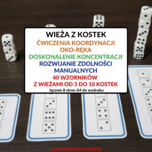 matematyka, ĆWICZENIA MANUALNE, KONCENTRACJA, SPOSTRZEGAWCZOŚĆ, PERCEPCJA WZROKOWA, Pomoce dydaktyczne PDF, Nauka przez zabawę, Pomoce pdf