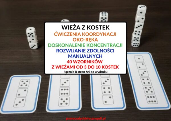 matematyka, ĆWICZENIA MANUALNE, KONCENTRACJA, SPOSTRZEGAWCZOŚĆ, PERCEPCJA WZROKOWA, Pomoce dydaktyczne PDF, Nauka przez zabawę, Pomoce pdf