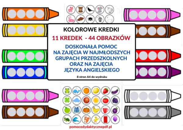 KOLORY, KREDKI, Pomoce dydaktyczne PDF, Nauka przez zabawę, Pomoce pdf