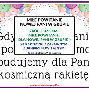 JAK POWITAĆ NOWĄ PANIĄ, NOWA PANI W PRZEDSZKOLU, PDF