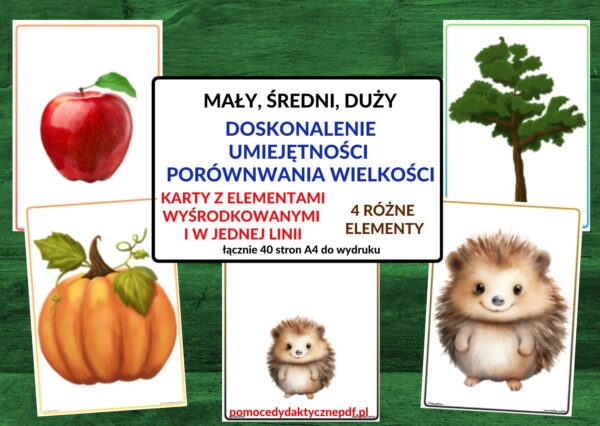 plansze, duży, mały, średni, matematyka, wielkości, porównywanie - pdf