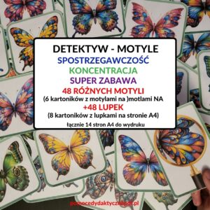 Motyle, spostrzegawczość, percepcja wzrokowa, detektyw, koncentracja - pdf