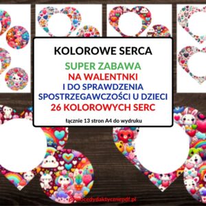 Serca, walentynki, spostrzegawczość, koncentracja, percepcja wzrokowa - pdf