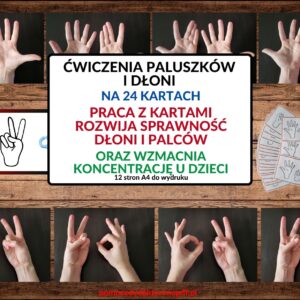 ćwiczenia dłoni i palców, wzmacnianie mięśni dłoni, wzmacnianie koncentracji, terapia ręki - pomoc pdf