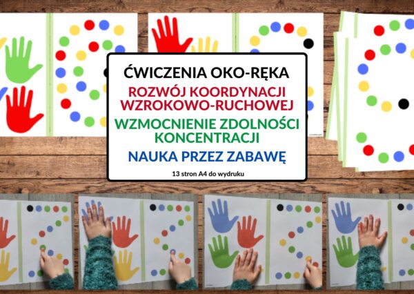 ćwiczenia oko reka, koordynacja wzrokowo-ruchowa, koncentracja - pdf