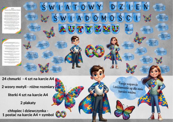 Światowy Dzień Świadomości Autyzmu, gazetka autyzm - pdf