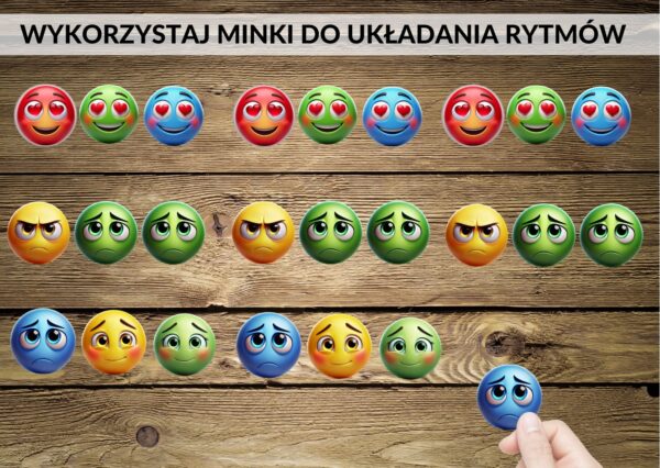 emocje - emotki, ćwiczenia lewopółkulowe, dzień kropki, rytmy, klasyfikacja - pdf