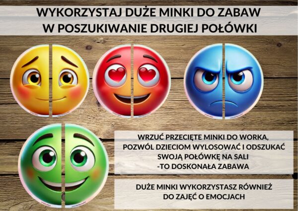 emocje - emotki, ćwiczenia lewopółkulowe, dzień kropki, rytmy, klasyfikacja - pdf