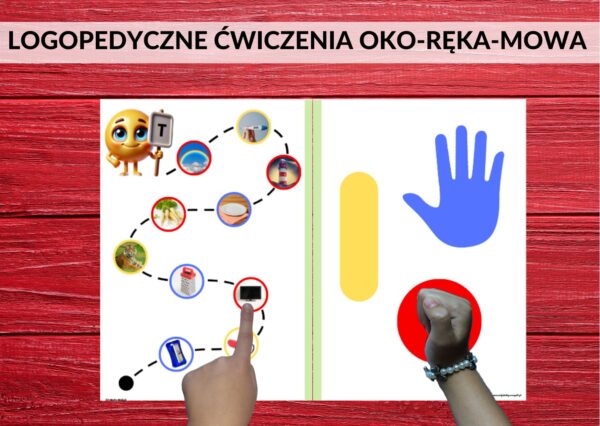 ćwiczenia oko ręka, koordynacja wzrokowo-ruchowa, mowa, ćwiczenia logopedyczne , koncentracja - pdf