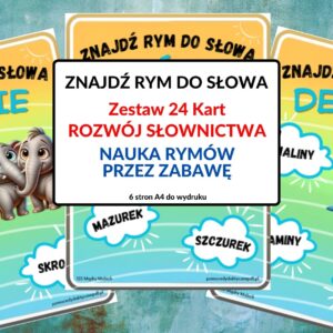 rymy, rozwój słownictwa, nauka przez zabawę - pdf