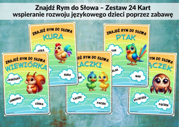 rymy, rozwój słownictwa, nauka przez zabawę - pdf