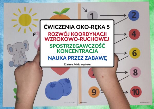 ćwiczenia oko ręka, koordynacja wzrokowo-ruchowa, koncentracja - pdf