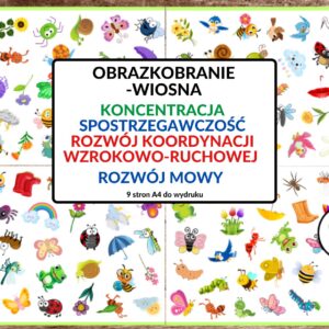 GRAPDF, OBRAZKI, WIOSNA, SPOSTRZEGAWCZOŚĆ, KONCENTRACJA, GRA DLA DZIECI - PDF