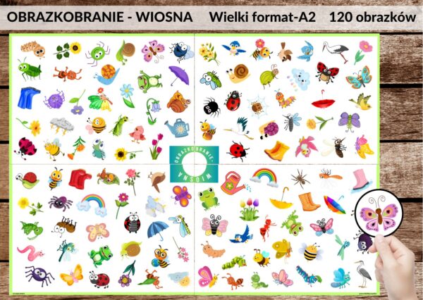 GRAPDF, OBRAZKI, WIOSNA, SPOSTRZEGAWCZOŚĆ, KONCENTRACJA, GRA DLA DZIECI - PDF