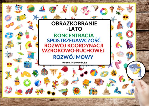 GRAPDF, OBRAZKI, LATO, SPOSTRZEGAWCZOŚĆ, KONCENTRACJA, GRA DLA DZIECI - PDF