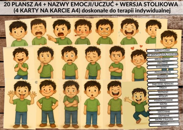 emocje, uczucia, karty emocji -pdf