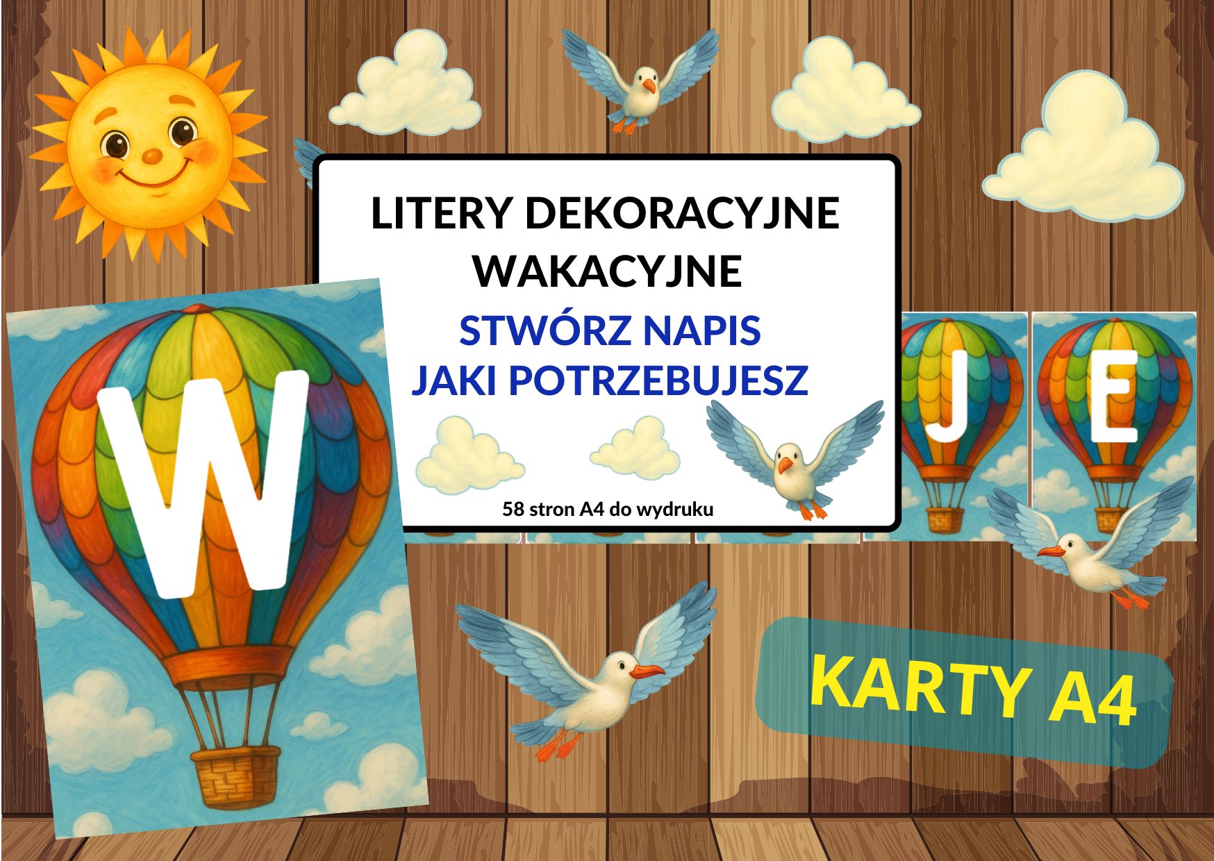 napis - wakacyjne litery - pdf