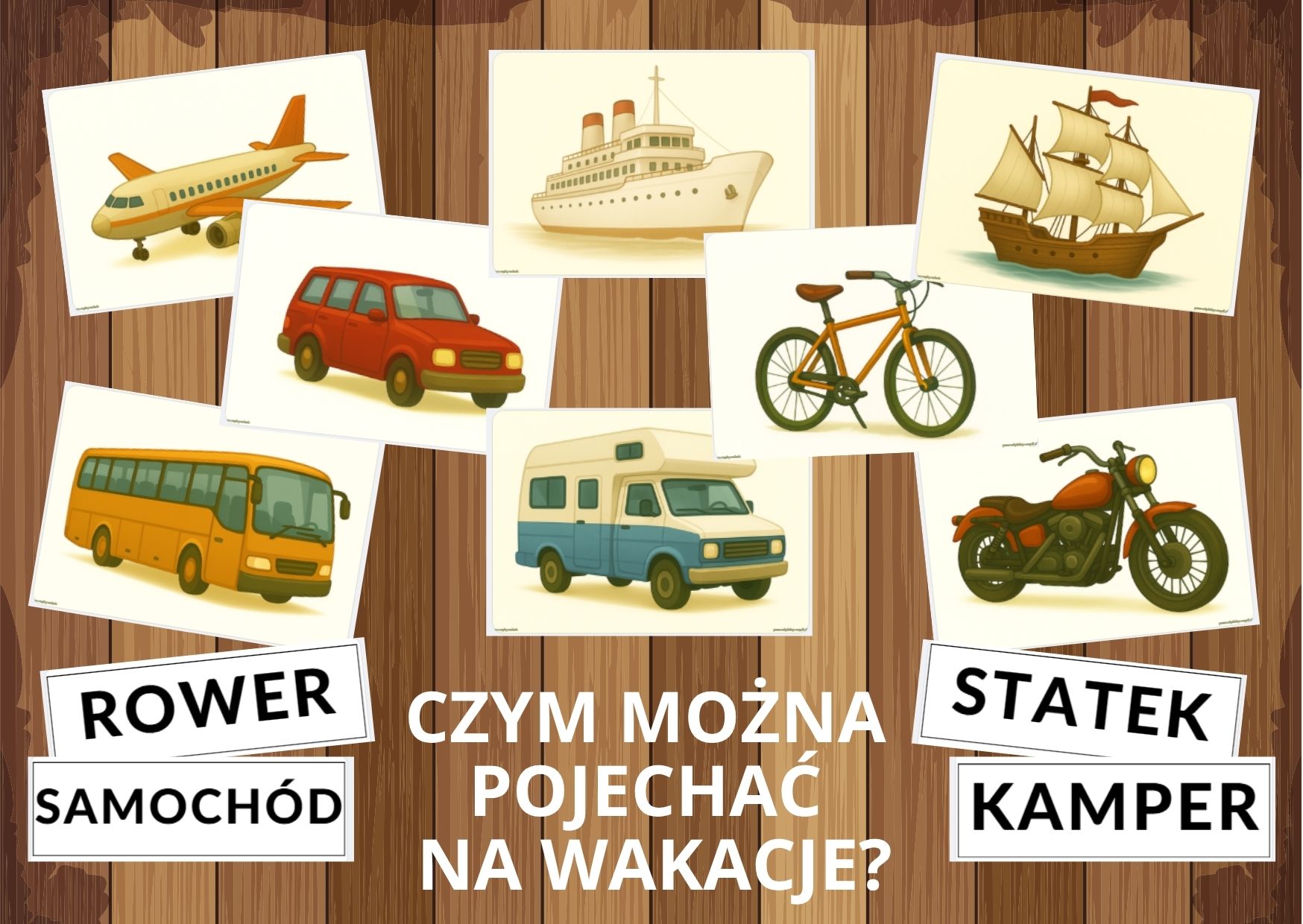 wakacje, plansze edukacyjne - pdf