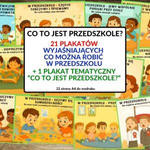 Plansze edukacyjne, przedszkole, co można robić w przedszkolu, adaptacja - pdf