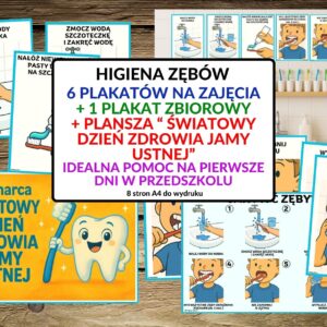 plansze edukacyjne, higiena ząbków, instrukcja mycia zębów - pdf