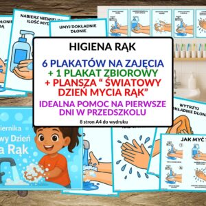 plansze edukacyjne, higiena rąk, instrukcja mycia rąk - pdf