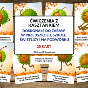 kasztany, ćwiczenia z kasztanami, karty ruchowe, karty ruchowe z kasztanem, dzień kasztana - pdf