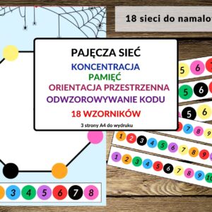 pajęcza sieć - koncentracja, pamięć orientacja przestrzenna, odwzorowywanie kodu - pdf