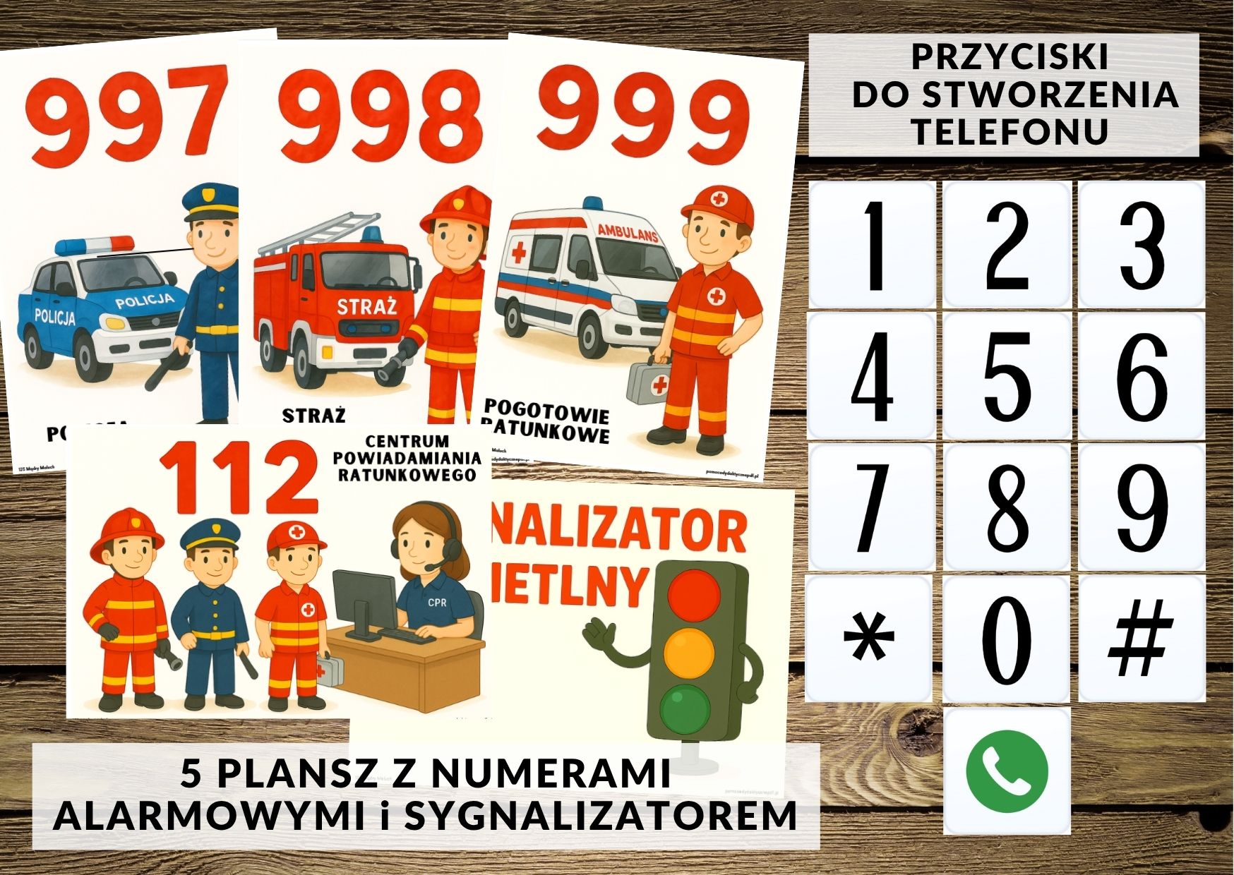 BEZPIECZE STWO NUMERY ALARMOWE KARTY SYTUACYJNE Pomoce Dydaktyczne PDF