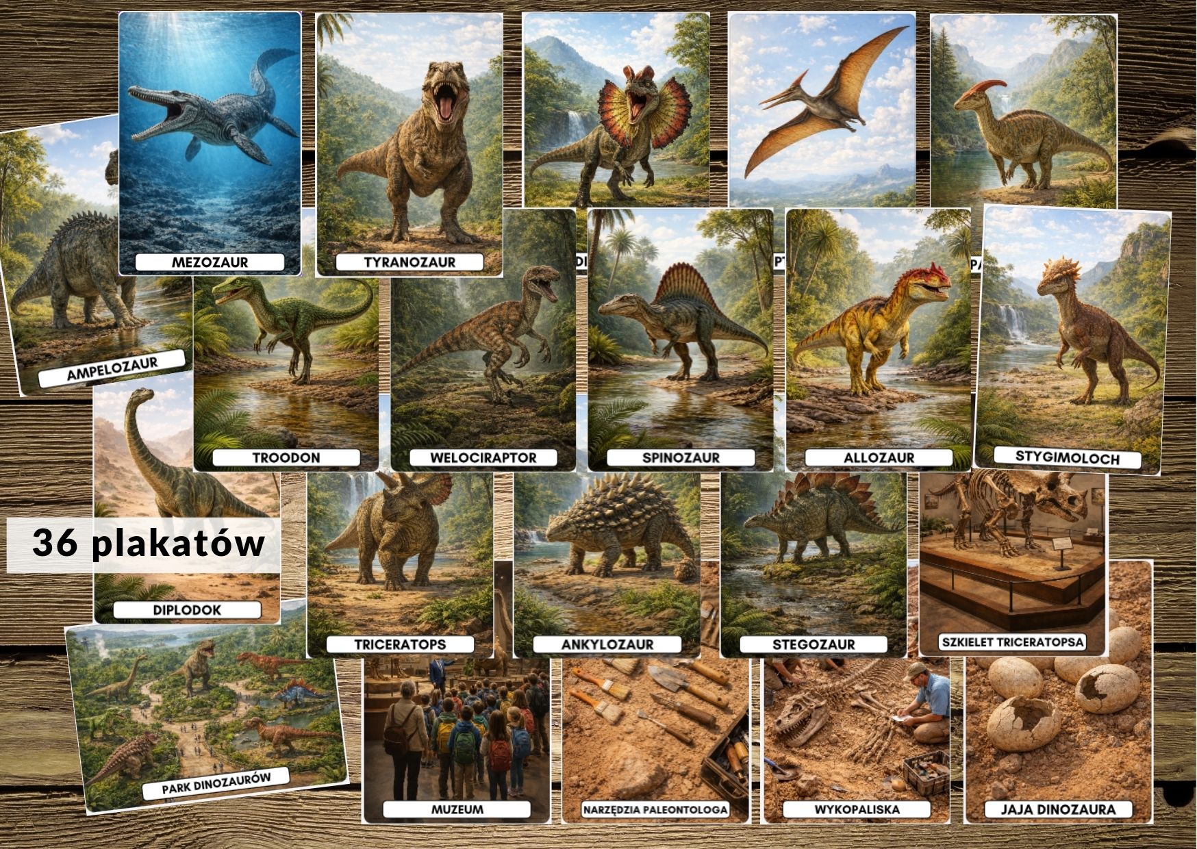 plansze, dinozaury -pdf